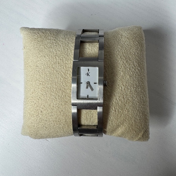 Women's Calvin Klein Retangular white dial stainless steel Quartz Watch - Picture 2 of 8